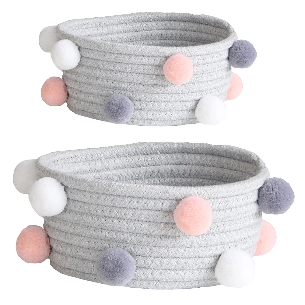 2 Pcs Cotton Storage Baskets Woven Cosmetics Holder Lovely Makeup ganizer Home Decor Ball Nesting Containers
2 Pcs Cotton Storage Baskets Woven Cosmetics Holder Lovely Makeup ganizer Home Decor Ball Nesting Containers