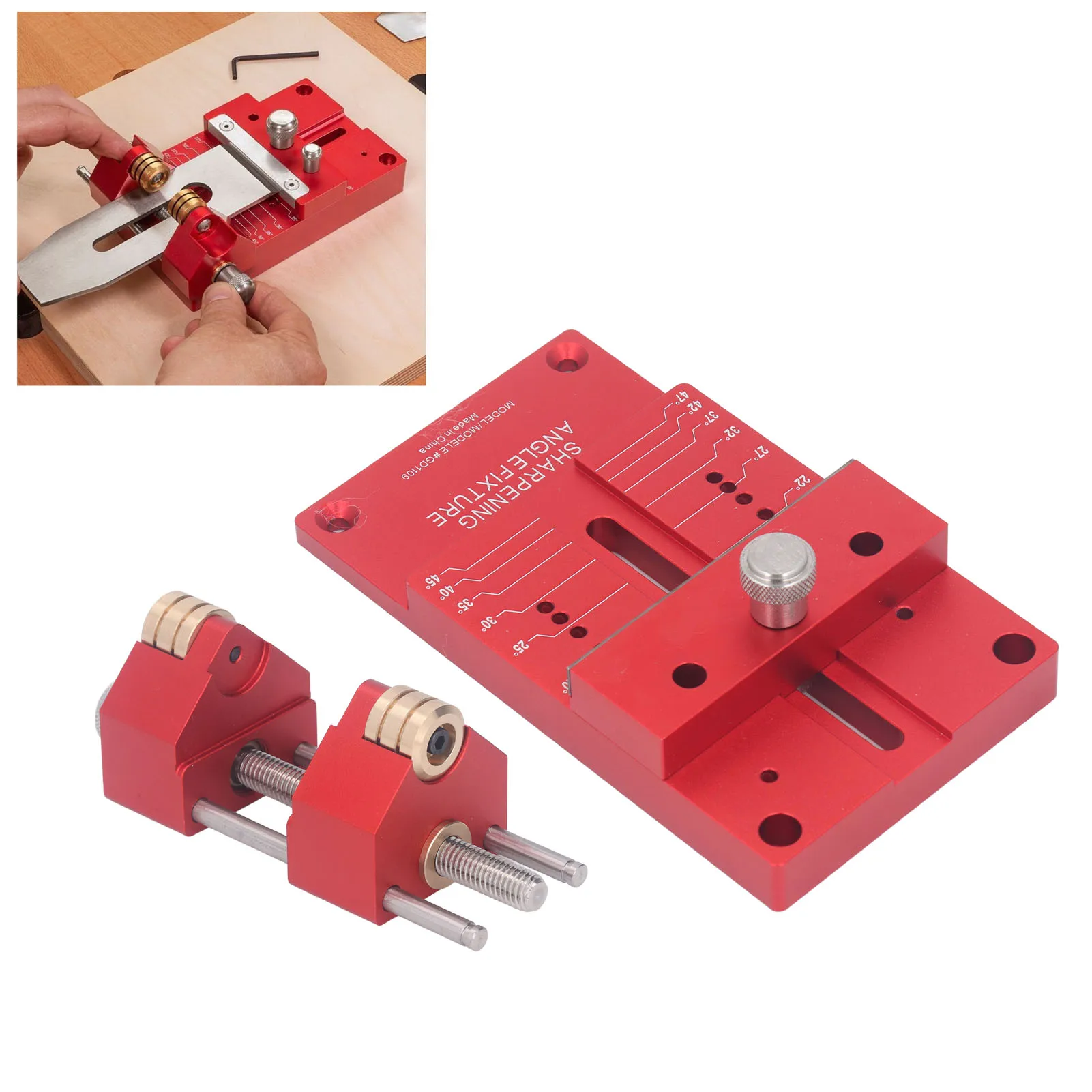 Honing System Chisel Sharpening Kit Aluminum Alloy Honing 15 to 45 Degree Angle Fixture and Gauge Chisel Honing Tool
Honing System Chisel Sharpening Kit Aluminum Alloy Honing 15 to 45 Degree Angle Fixture and Gauge Chisel Honing Tool