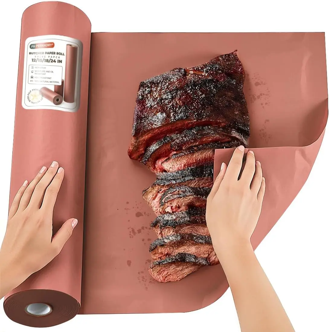 Pink Butcher Paper Roll 18" x 100' for Smoker BBQ Grilling Smoking Meat Unbleached Uncoated
Pink Butcher Paper Roll 18" x 100' for Smoker BBQ Grilling Smoking Meat Unbleached Uncoated