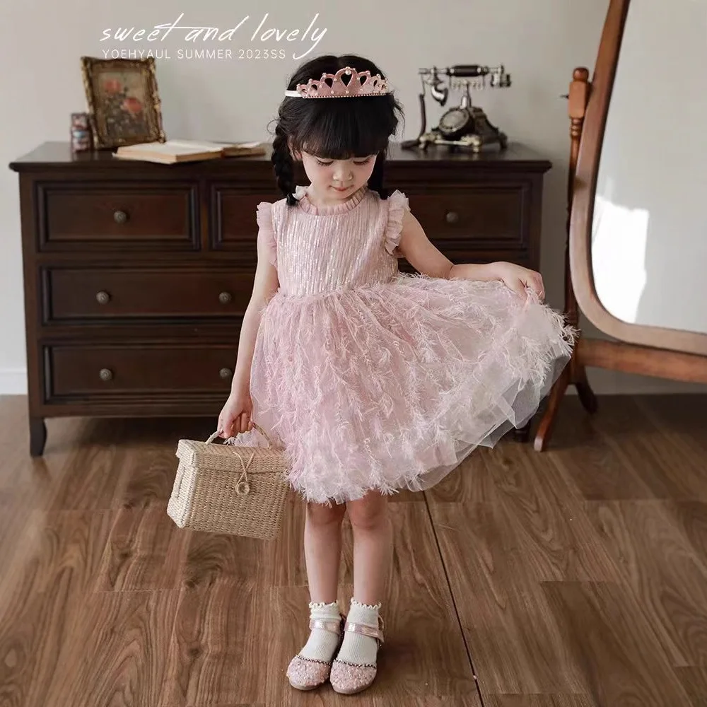 Girls Princess Dress Summer Children Mesh Skirt 2026 New Comfortable and Breathable Fluffy Feather Skirt
Girls Princess Dress Summer Children Mesh Skirt 2026 New Comfortable and Breathable Fluffy Feather Skirt