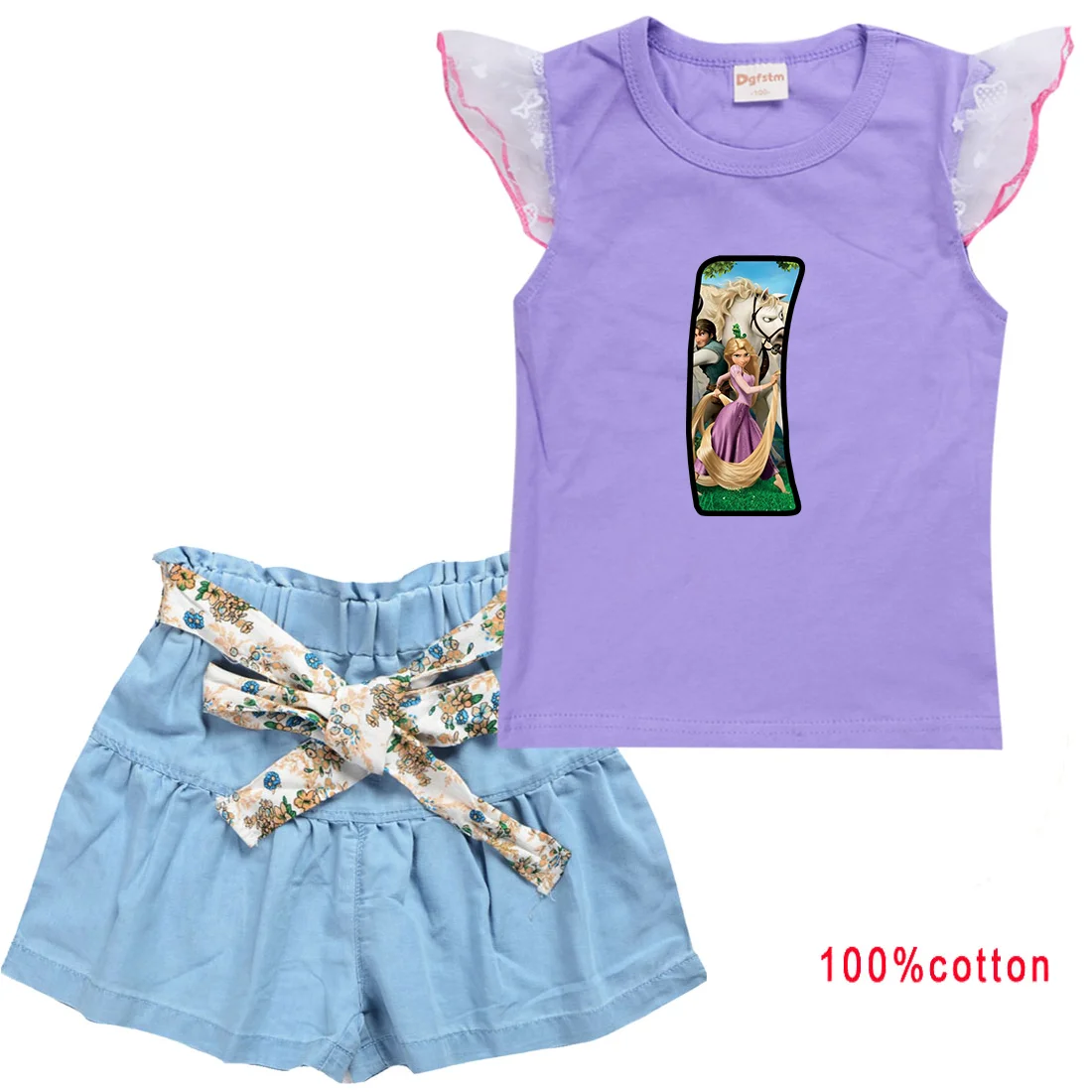 2pc/Sets Disney Tangled Rapunzel Princess Casual Sports Tracksuits Girls Kids Clothing Sets Outfits Summer T-shirt Shorts
2pc/Sets Disney Tangled Rapunzel Princess Casual Sports Tracksuits Girls Kids Clothing Sets Outfits Summer T-shirt Shorts