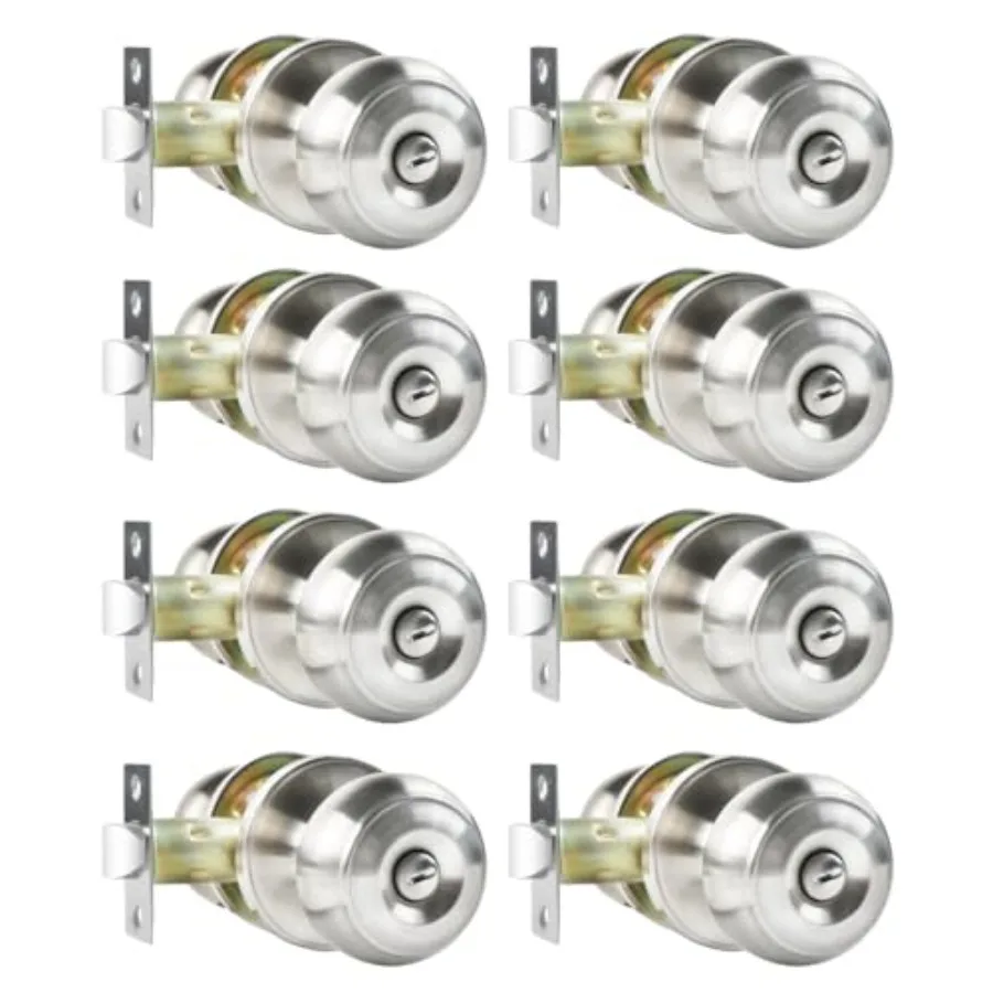 Privacy Door Knobs, Satin Nickel Door Knobs with Lock, Bed and Bath Door Knob Interior Keyless Locksets, Round Door Handles Rev
Privacy Door Knobs, Satin Nickel Door Knobs with Lock, Bed and Bath Door Knob Interior Keyless Locksets, Round Door Handles Rev