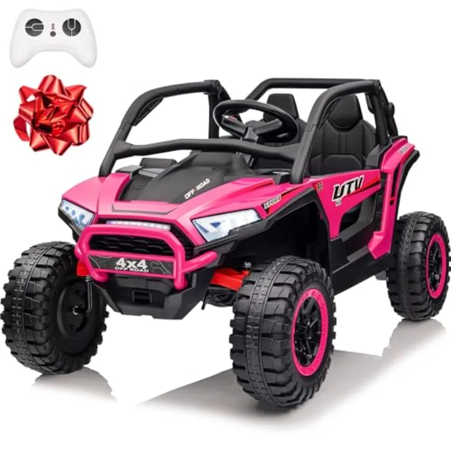 24V Ride on Car, 2 Seater XL Off-Road UTV w/4 RMP2000W Motors, Remote Control, Gift Flower, Bluetooth Music, LED Lights, 24 Vol
24V Ride on Car, 2 Seater XL Off-Road UTV w/4 RMP2000W Motors, Remote Control, Gift Flower, Bluetooth Music, LED Lights, 24 Vol