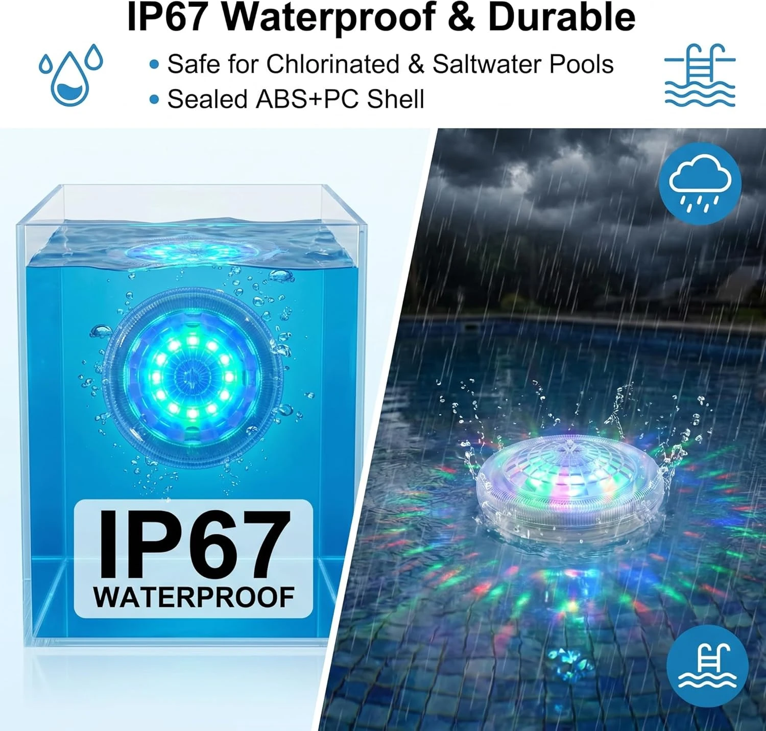 Solar Floating Pool Lights RGB Color Changing Pool Projector Light Waterproof LED for Pool Hot Tub Wedding Path Party Decoration
Solar Floating Pool Lights RGB Color Changing Pool Projector Light Waterproof LED for Pool Hot Tub Wedding Path Party Decoration