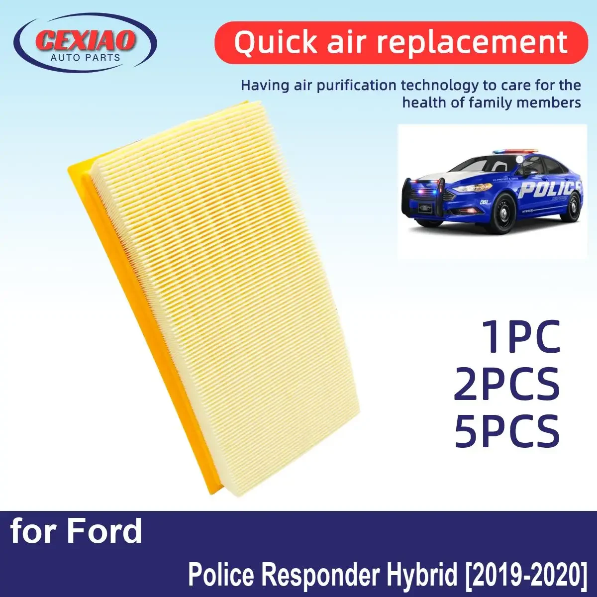 Фильтр воздушного двигателя для Ford Police 2019-2020 CA10242 7T4Z-9601A, 1 шт., 2 шт., 5 шт.
Фильтр воздушного двигателя для Ford Police 2019-2020 CA10242 7T4Z-9601A, 1 шт., 2 шт., 5 шт.
