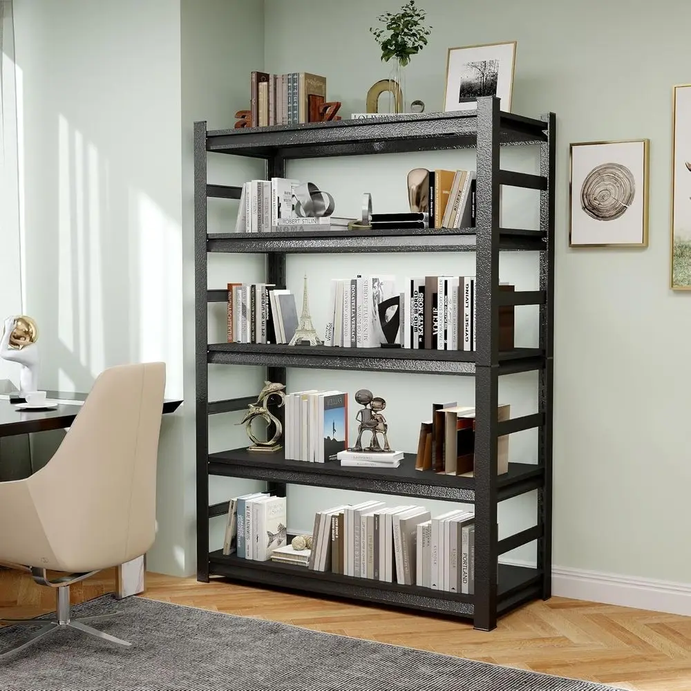5-Tier Wide Metal Bookshelf - Heavy Duty Adjustable Tall Bookcase for Home, Office, and Industrial Use
5-Tier Wide Metal Bookshelf - Heavy Duty Adjustable Tall Bookcase for Home, Office, and Industrial Use