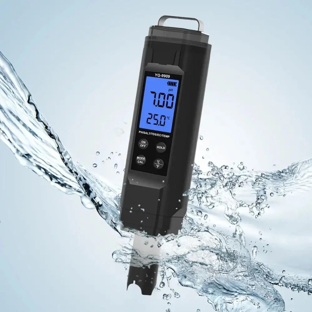 5-in-1 Household Water Test Pen LCD Digital Display Waterproof Digital PH Meter High Accuracy Multifunction Water Quality Meter
5-in-1 Household Water Test Pen LCD Digital Display Waterproof Digital PH Meter High Accuracy Multifunction Water Quality Meter
