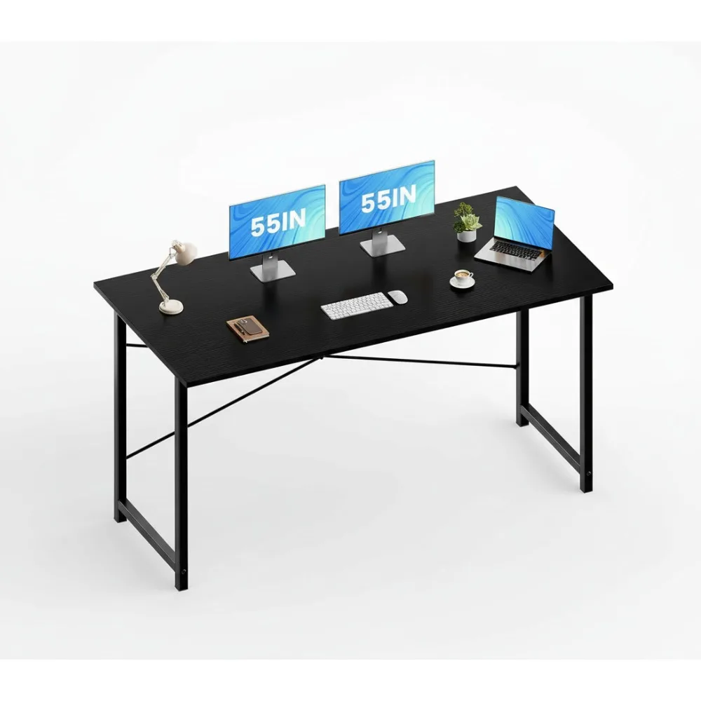 55-дюймовый современный компьютерный стол с поддержкой X-Brace, прочный письменный стол для домашнего офиса для небольших помещений, черный
55-дюймовый современный компьютерный стол с поддержкой X-Brace, прочный письменный стол для домашнего офиса для небольших помещений, черный