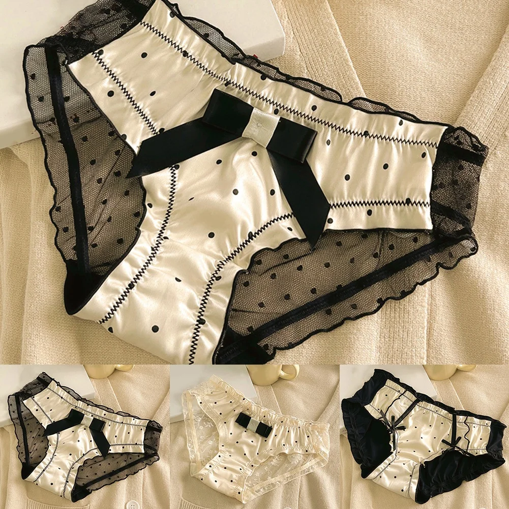 Sexy Women Sheer Underwear Bow Tie Satin Ruffles Panties Cute Briefs Comfortable Knickers Low Waist Soft Lingerie Jockstrap
Sexy Women Sheer Underwear Bow Tie Satin Ruffles Panties Cute Briefs Comfortable Knickers Low Waist Soft Lingerie Jockstrap