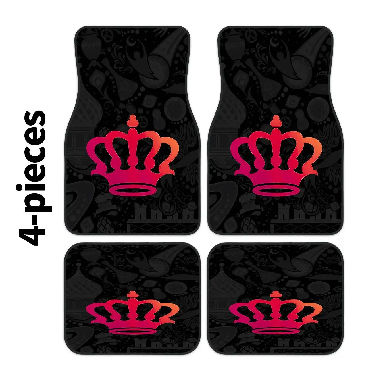 Set Of 4, 2D Pink Crown Design Car Floor Mats, Suitable For Both Front And Rear Seats, Washable And Stylish Automotive Interior
Set Of 4, 2D Pink Crown Design Car Floor Mats, Suitable For Both Front And Rear Seats, Washable And Stylish Automotive Interior