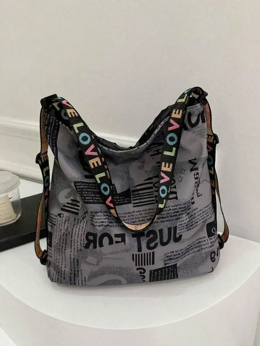 Vintage Oxford Fabric Letter Print Tote Bag Dual Shoulder Large Capacity Fashion Casual Foldable For Adults
Vintage Oxford Fabric Letter Print Tote Bag Dual Shoulder Large Capacity Fashion Casual Foldable For Adults
