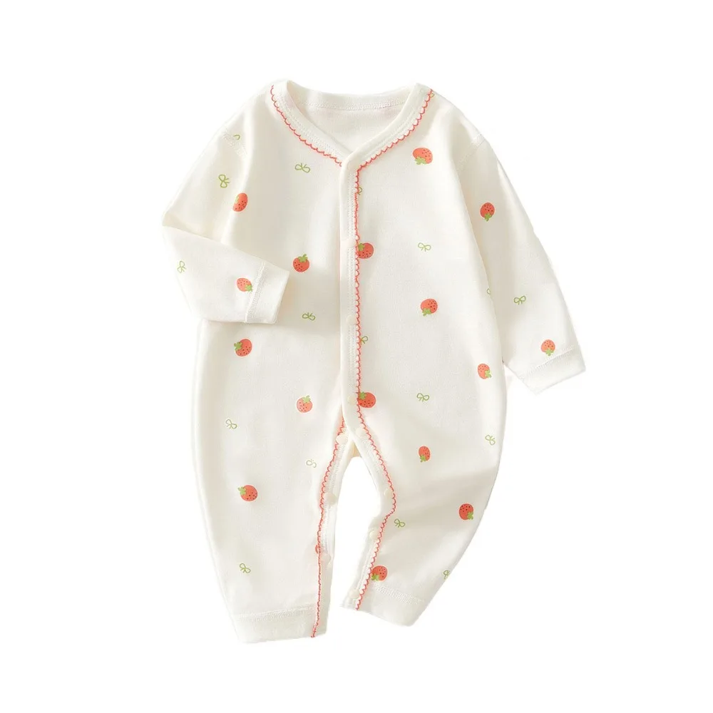 Jumpsuit Long Sleeve Baby Romper Pure Cotton Soft Fabric Cartoon Love Bodysuit Strawberry Stripe Infant Romper Casual Outfit
Jumpsuit Long Sleeve Baby Romper Pure Cotton Soft Fabric Cartoon Love Bodysuit Strawberry Stripe Infant Romper Casual Outfit
