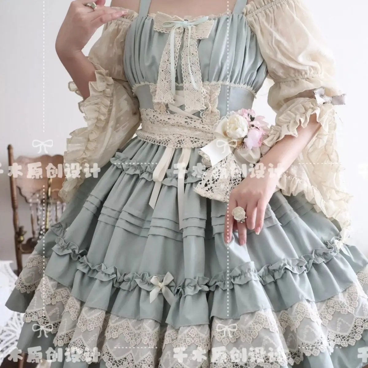 Coalfell Original Summer JSK Prairie Chic Strap Lolita Grand Swing Doll Lolita Short Dress Women
Coalfell Original Summer JSK Prairie Chic Strap Lolita Grand Swing Doll Lolita Short Dress Women