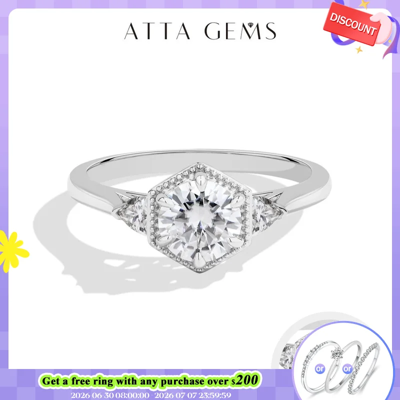 ATTAGEMS New Round Cut 1ct DVVS1 Moissanite Ring for Women Genuine 925 Silver 18K Gold Plated Classic Wedding Rings Jewelry Gift
ATTAGEMS New Round Cut 1ct DVVS1 Moissanite Ring for Women Genuine 925 Silver 18K Gold Plated Classic Wedding Rings Jewelry Gift