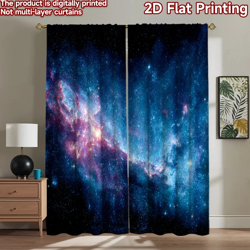 2D flat printing 2pcs Window Curtains Deep Space Stars Nebula Digital Printed Polyester Drapes Festive Wall Decor for Home Decor
2D flat printing 2pcs Window Curtains Deep Space Stars Nebula Digital Printed Polyester Drapes Festive Wall Decor for Home Decor