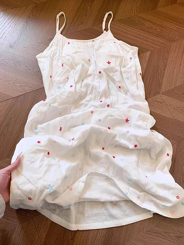 Cloud Cotton Strap Chest Pad Star Print Sleep Dress Women Summer Loose Lazy Style Home Wear Dress Polyester Fiber Sleeveless ...
Cloud Cotton Strap Chest Pad Star Print Sleep Dress Women Summer Loose Lazy Style Home Wear Dress Polyester Fiber Sleeveless ...