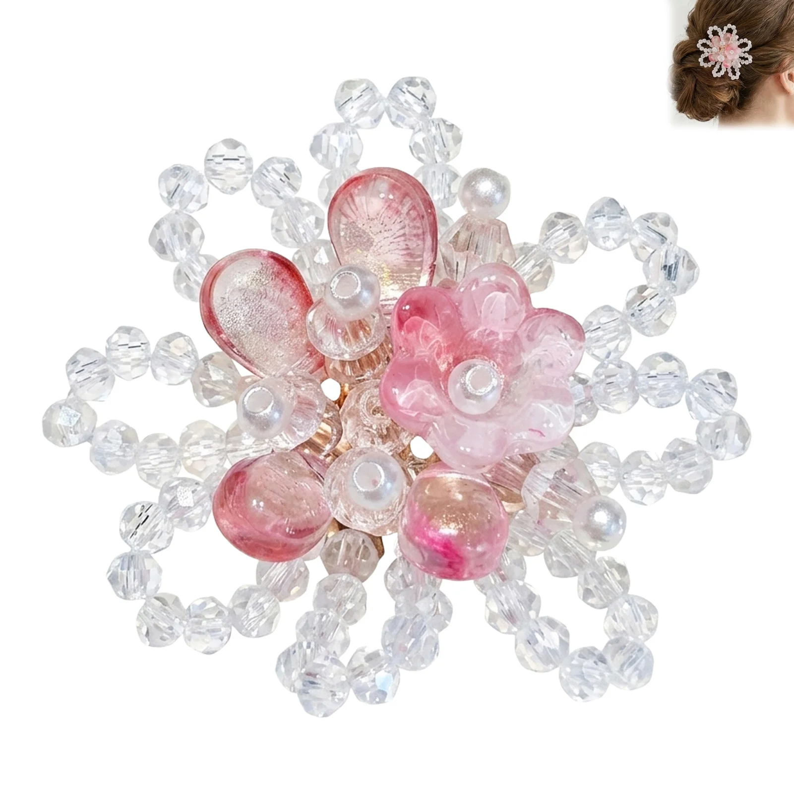 Artificial Crystal Beaded Flower Pink rhinestone Handmade Woven Decoration, Durable Reinforced Links for Earrings Hair Shoes DIY
Artificial Crystal Beaded Flower Pink rhinestone Handmade Woven Decoration, Durable Reinforced Links for Earrings Hair Shoes DIY