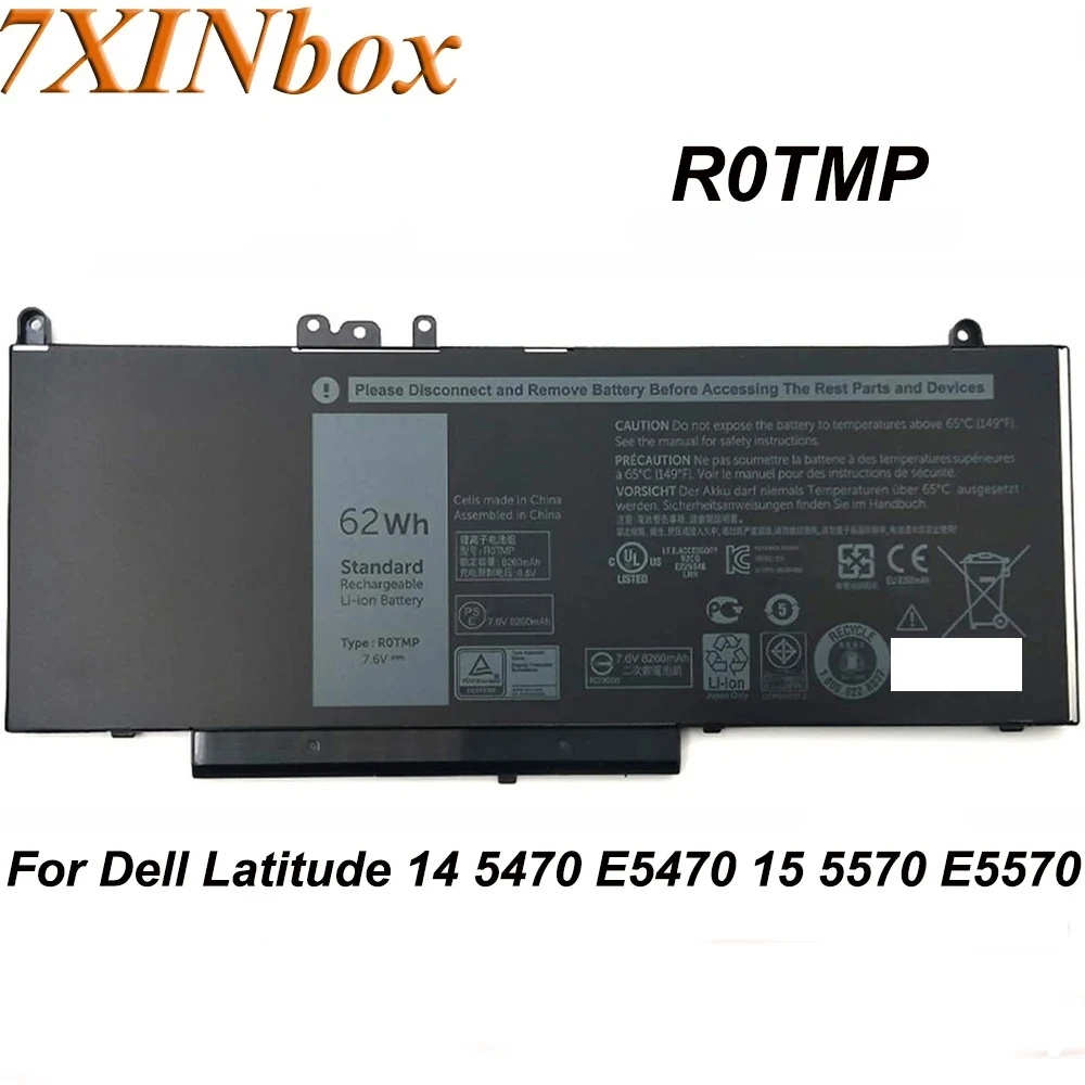 7XINbox R0TMP ROTMP G5M10 7.6V 62Wh Laptop Battery For DELL Latitude 14 5470 15 5570 E5470 E5570 Precision 15 3510 M3510 Series
7XINbox R0TMP ROTMP G5M10 7.6V 62Wh Laptop Battery For DELL Latitude 14 5470 15 5570 E5470 E5570 Precision 15 3510 M3510 Series