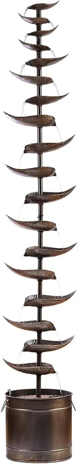 70-Inch Tall Metal Tiered Water Fountain with Rustic Silver Leaves for Indoor and Outdoor Relaxation
70-Inch Tall Metal Tiered Water Fountain with Rustic Silver Leaves for Indoor and Outdoor Relaxation