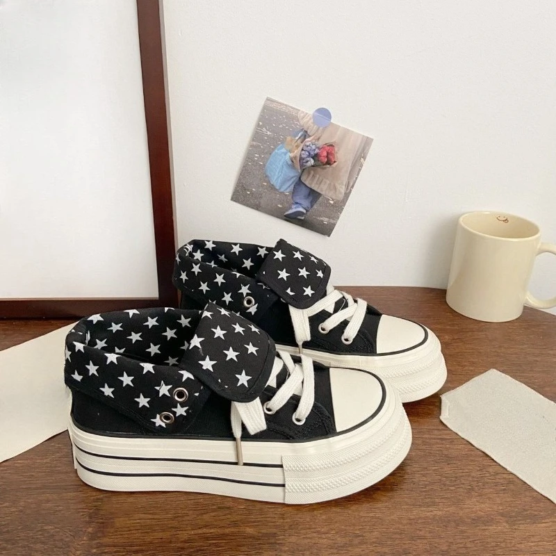 Summer New Women's Canvas Shoes High Top Female Print Canvas Sneaker Lace Up Flat Tennis Sports Shoes Short Ankle Boot
Summer New Women's Canvas Shoes High Top Female Print Canvas Sneaker Lace Up Flat Tennis Sports Shoes Short Ankle Boot