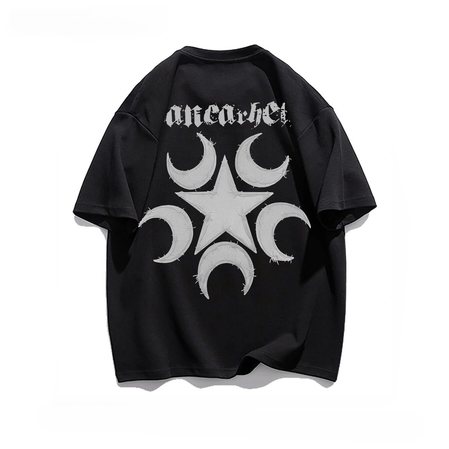Korean style summer fashion high street short-sleeved T-shirts for men and women oversized moon and star print couple niche tops
Korean style summer fashion high street short-sleeved T-shirts for men and women oversized moon and star print couple niche tops