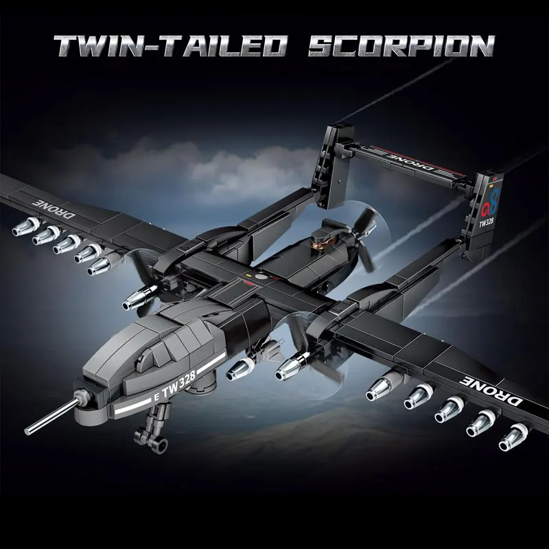 536PCS TWIN-TAILED SCORPION drone building blocks, airplane puzzle assembly toy collection models, children's handmade DIY gifts
536PCS TWIN-TAILED SCORPION drone building blocks, airplane puzzle assembly toy collection models, children's handmade DIY gifts