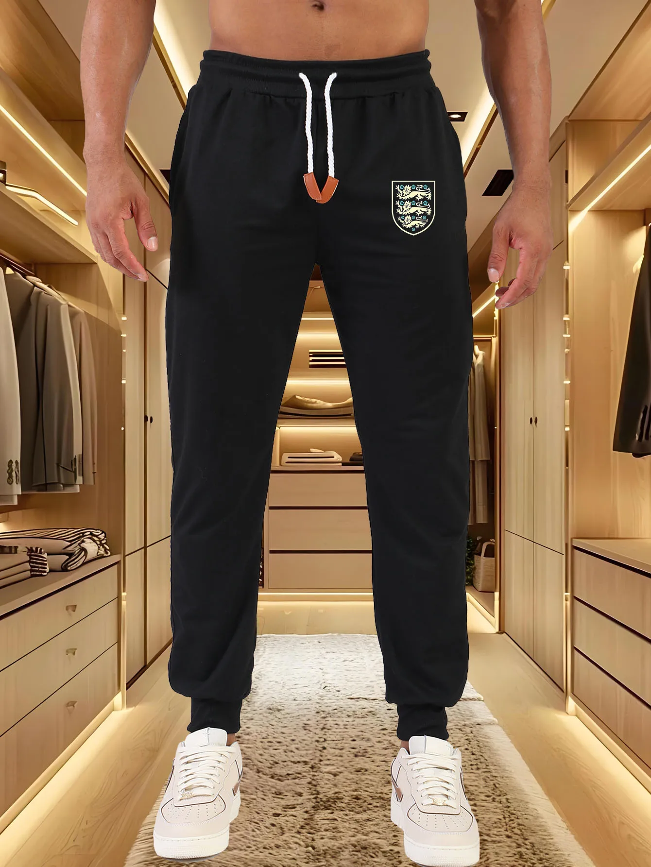 Men Jogger Pants England National Team Crest Print Elastic Waist Sweatpants Men Casual Streetwear Trousers Drawstring Jogging Pa
Men Jogger Pants England National Team Crest Print Elastic Waist Sweatpants Men Casual Streetwear Trousers Drawstring Jogging Pa