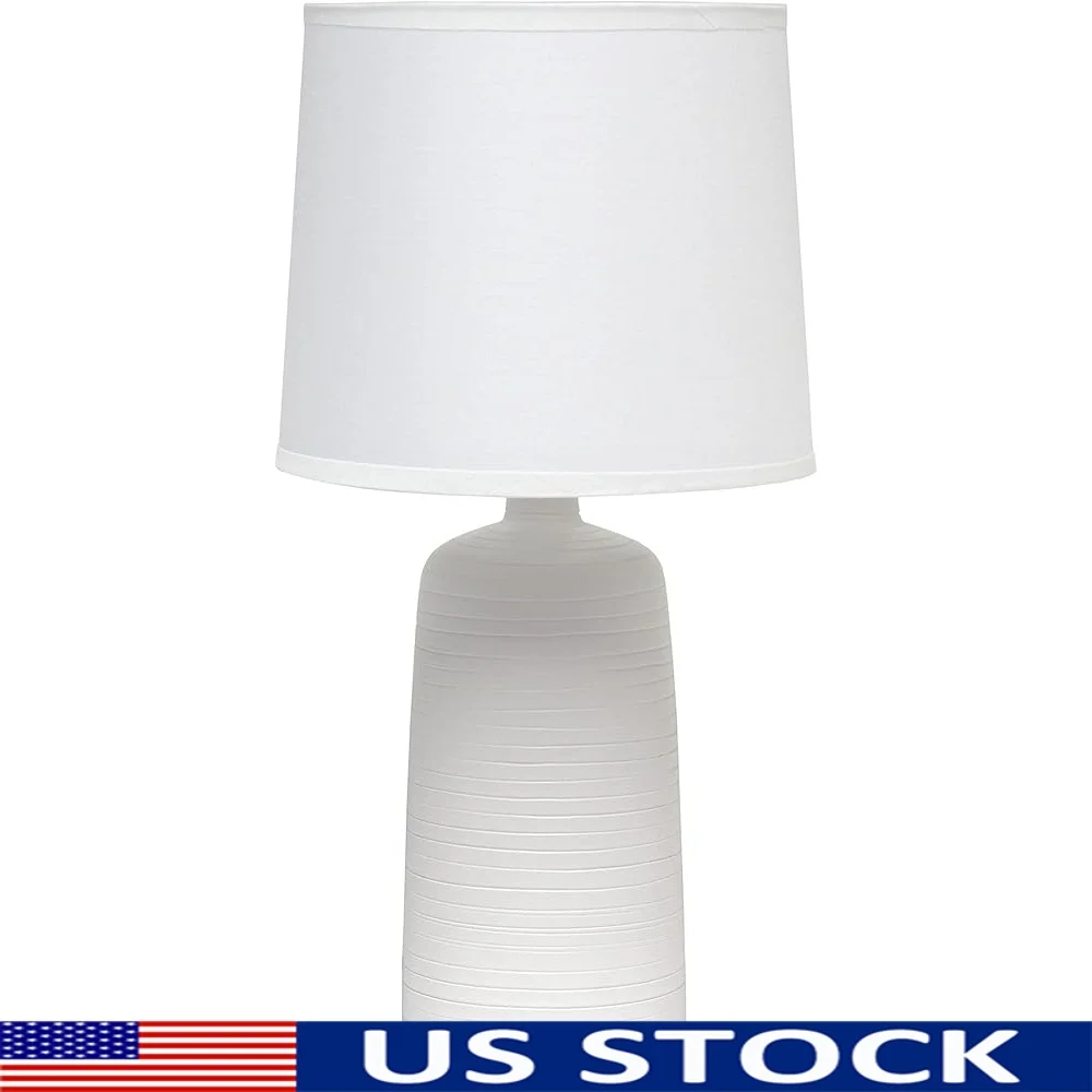 Textured Ceramic Table Lamp Off White Fabric Shade E26 Base 60W Bulb Not Included 5ft Cord Modern Home Decor Lighting
Textured Ceramic Table Lamp Off White Fabric Shade E26 Base 60W Bulb Not Included 5ft Cord Modern Home Decor Lighting