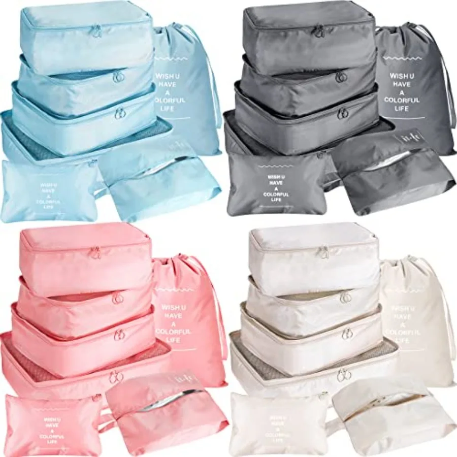 28 Pcs Packing Cubes for Travel, 4 Sets Luggage Organizer Bags Foldable Suitcase Organizers for Vacation Cruise
28 Pcs Packing Cubes for Travel, 4 Sets Luggage Organizer Bags Foldable Suitcase Organizers for Vacation Cruise