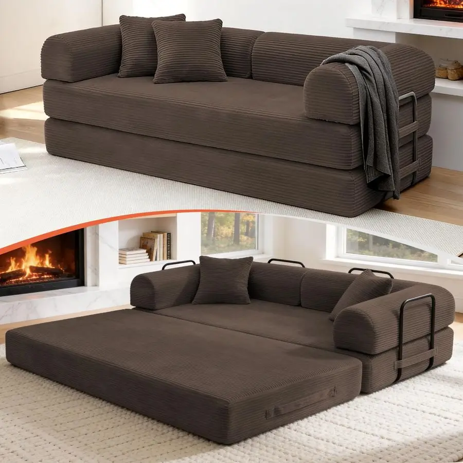 79 Corduroy Sofa Bed,Boneless Couch in a Box with 2 Pillows,HighDensity Foam 4in1 Foldable Sleeper Futon Loveseat for Small Sofa
79 Corduroy Sofa Bed,Boneless Couch in a Box with 2 Pillows,HighDensity Foam 4in1 Foldable Sleeper Futon Loveseat for Small Sofa