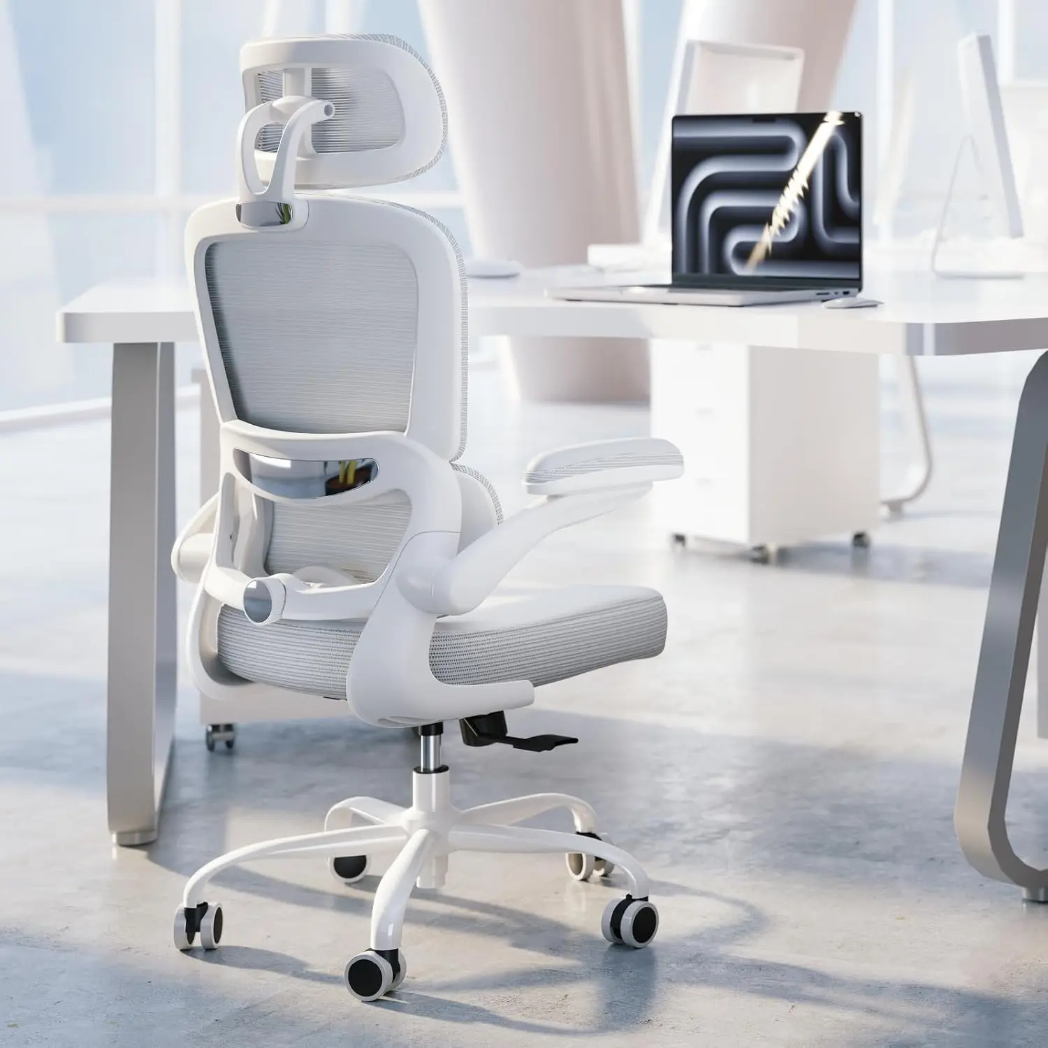 Ergonomic Office Chair Adjustable Headrest Lumbar Support Mesh Comfy Chair with Flip up Armrests
Ergonomic Office Chair Adjustable Headrest Lumbar Support Mesh Comfy Chair with Flip up Armrests
