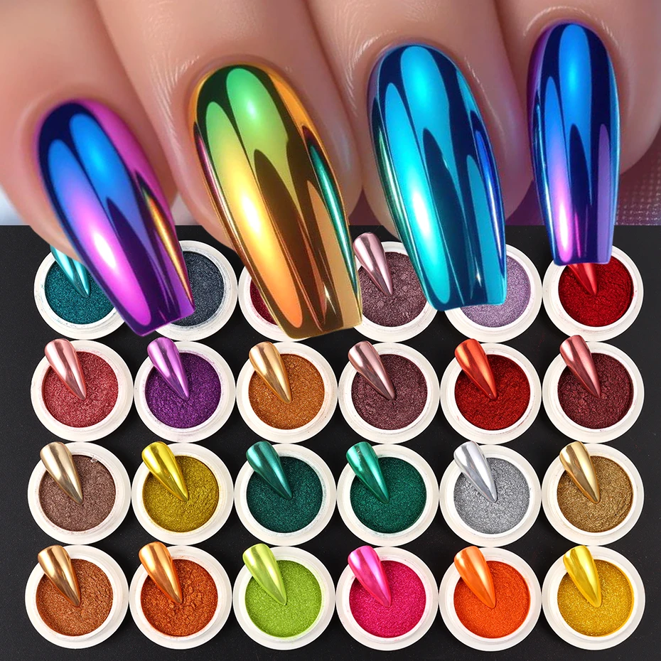 24 Boxes Metallic Mirror Chrome Nail Powder Pigment Mirror Y2K Nail Glitter Rubbing Powder Makeup Manicure Nail Art Decorations
24 Boxes Metallic Mirror Chrome Nail Powder Pigment Mirror Y2K Nail Glitter Rubbing Powder Makeup Manicure Nail Art Decorations