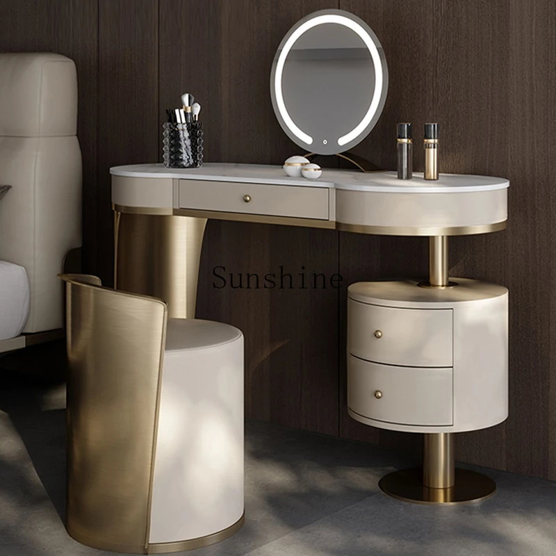 Light luxury rock slab dresser bedroom modern minimalist high-end stainless steel design
Light luxury rock slab dresser bedroom modern minimalist high-end stainless steel design