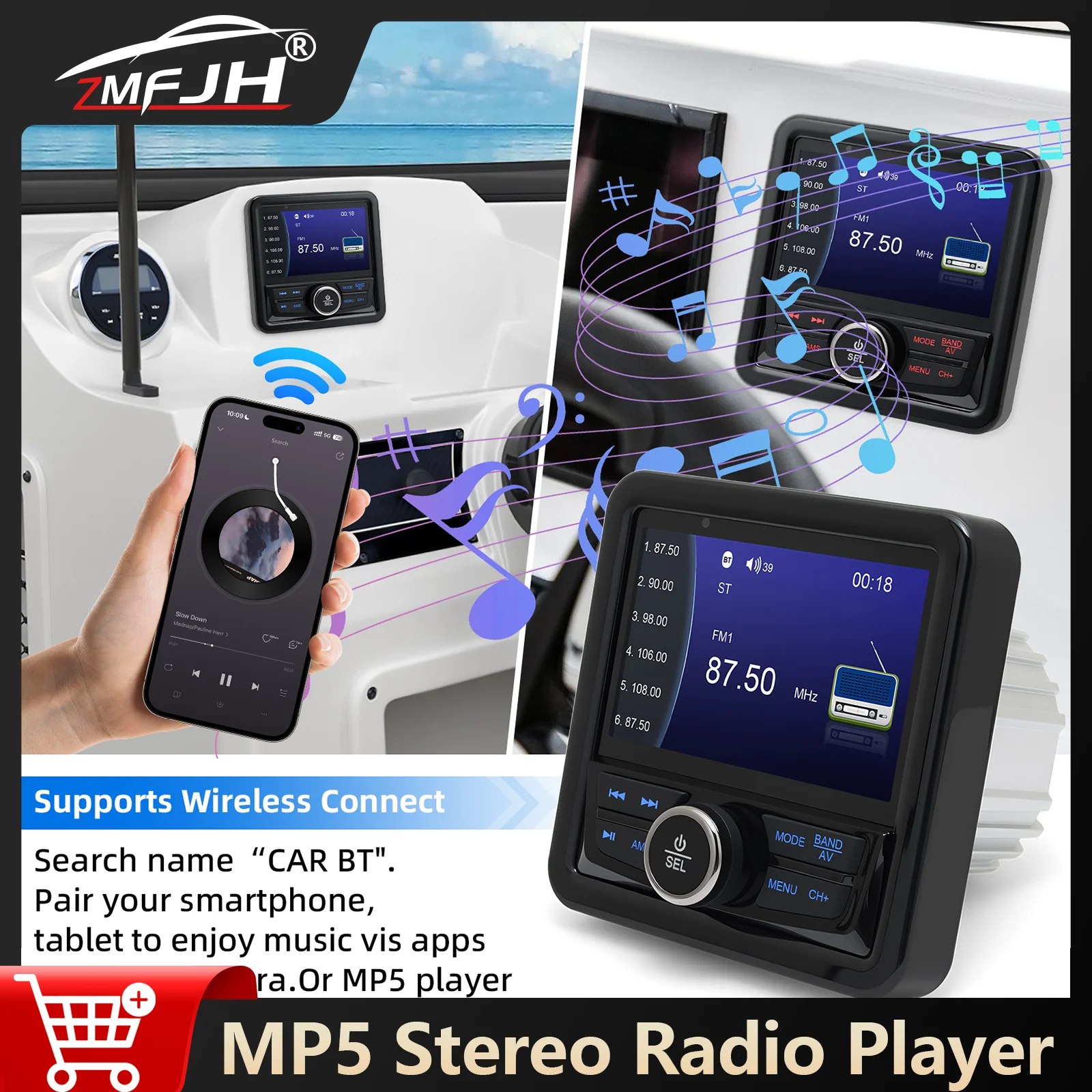 Marine MP5 Player Radio Stereo Player Audio Player Bluetooth-compatible FM AM Radio For RV ATV UTV SPA Speaker Boat Accessories
Marine MP5 Player Radio Stereo Player Audio Player Bluetooth-compatible FM AM Radio For RV ATV UTV SPA Speaker Boat Accessories