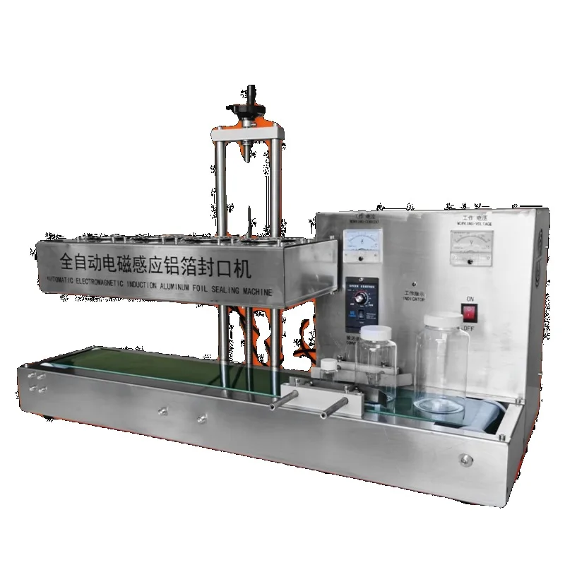 Automatic electromagnetic induction aluminum foil sealing machine aluminum film continuous gasket
Automatic electromagnetic induction aluminum foil sealing machine aluminum film continuous gasket
