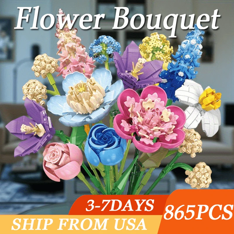 865 шт., искусственный букет цветов, строительные блоки, домашний декор, сделай сам, сборка, кирпичи, игрушки, наборы украшений, подарки для девочек, детей и взрослых
865 шт., искусственный букет цветов, строительные блоки, домашний декор, сделай сам, сборка, кирпичи, игрушки, наборы украшений, подарки для девочек, детей и взрослых