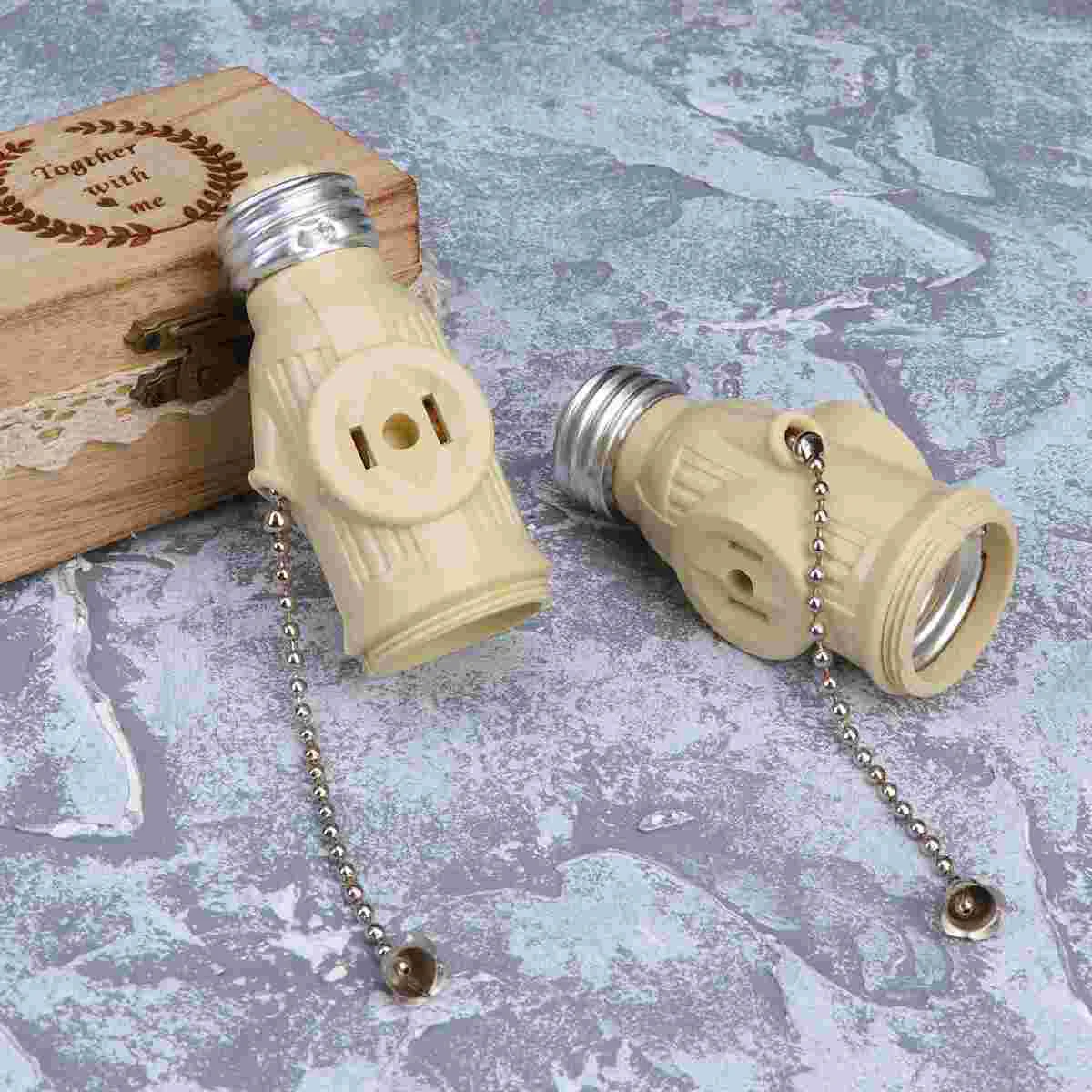 3 PCS Two Outlet Lamp Bases with Pull Chain Holder Screw Socket Adapter Switch Light Bulb
3 PCS Two Outlet Lamp Bases with Pull Chain Holder Screw Socket Adapter Switch Light Bulb