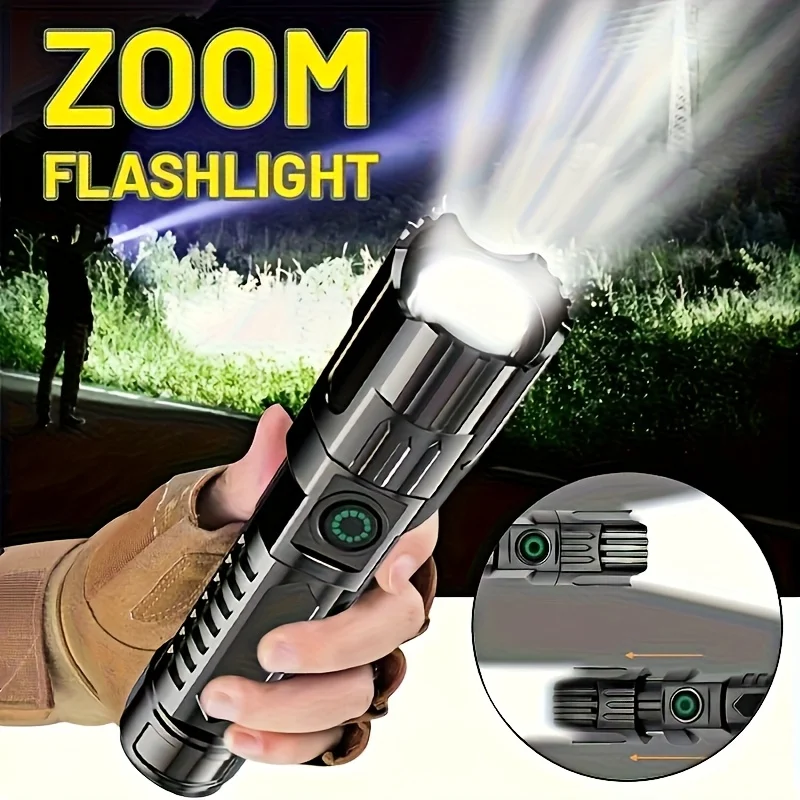 2 упаковки, тактические фонарики с телескопическим зумом, перезаряжаемый светодиодный фонарик, 3 режима, водонепроницаемый фонарик дальнего действия для кемпинга, рыбалки
2 упаковки, тактические фонарики с телескопическим зумом, перезаряжаемый светодиодный фонарик, 3 режима, водонепроницаемый фонарик дальнего действия для кемпинга, рыбалки