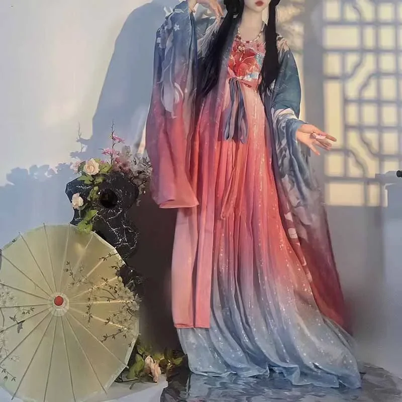 Chinese Hanfu Dress Women Halloween Carnival Cosplay Costume Tang Dynasty Gradient Pink Blue Hanfu Costume
Chinese Hanfu Dress Women Halloween Carnival Cosplay Costume Tang Dynasty Gradient Pink Blue Hanfu Costume