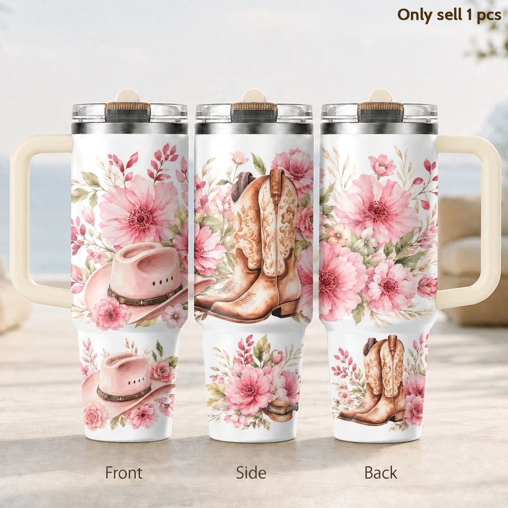 Pink Cowgirl Boots Vacuum Flasks 40oz 3rd Gen Vacuum Insulated Stainless Steel Tumbler Cup with Handle Straw Lid
Pink Cowgirl Boots Vacuum Flasks 40oz 3rd Gen Vacuum Insulated Stainless Steel Tumbler Cup with Handle Straw Lid