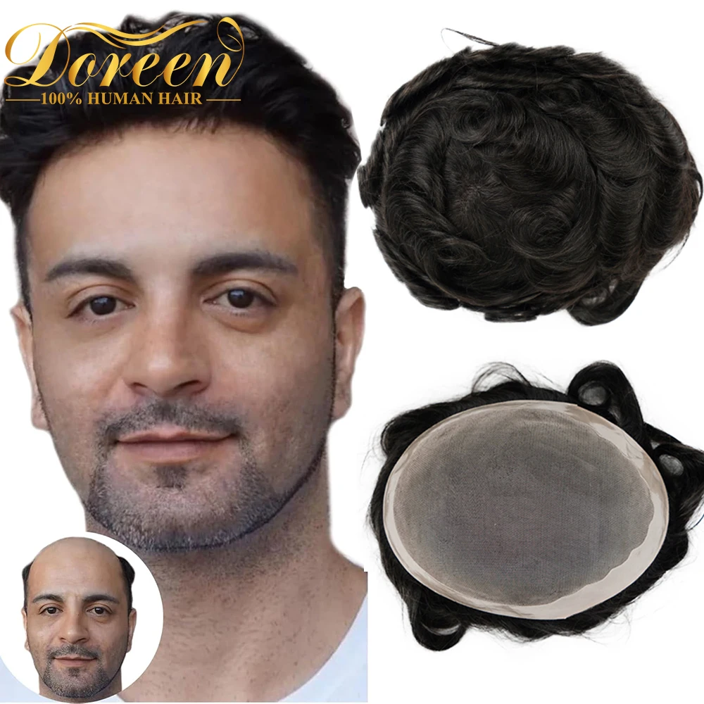 Doreen Natural Black Toupee for Men Human Hair Prosthesis Natural Skin Scalp Toppers Hair Straight Male Wigs Fine Mono with PU
Doreen Natural Black Toupee for Men Human Hair Prosthesis Natural Skin Scalp Toppers Hair Straight Male Wigs Fine Mono with PU