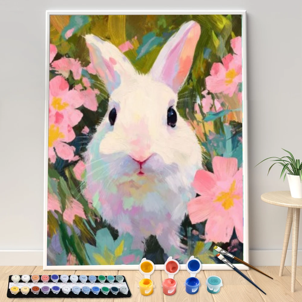 Digital Acrylic Painting Kit DIY Pink Flowers and Rabbits Hand Art Canvas Hand Painted Home Decor Personalized Surprise Gift
Digital Acrylic Painting Kit DIY Pink Flowers and Rabbits Hand Art Canvas Hand Painted Home Decor Personalized Surprise Gift