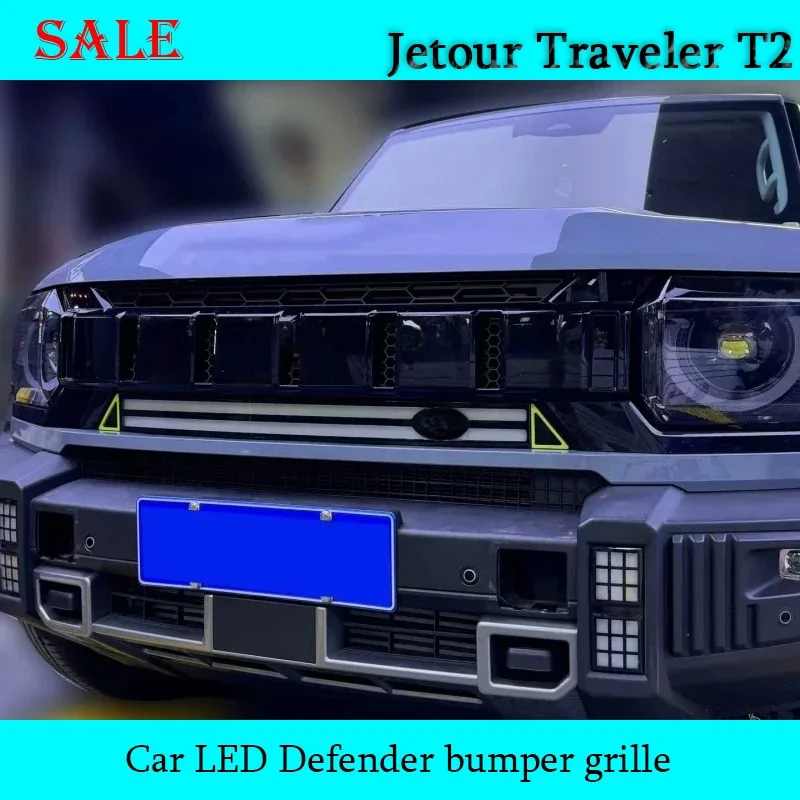Fit for JETOUR Traveler T2 2024 Automobile Front Bumper Grille LED Defender Style Bumper Grille Car Exterior Decorative Parts
Fit for JETOUR Traveler T2 2024 Automobile Front Bumper Grille LED Defender Style Bumper Grille Car Exterior Decorative Parts
