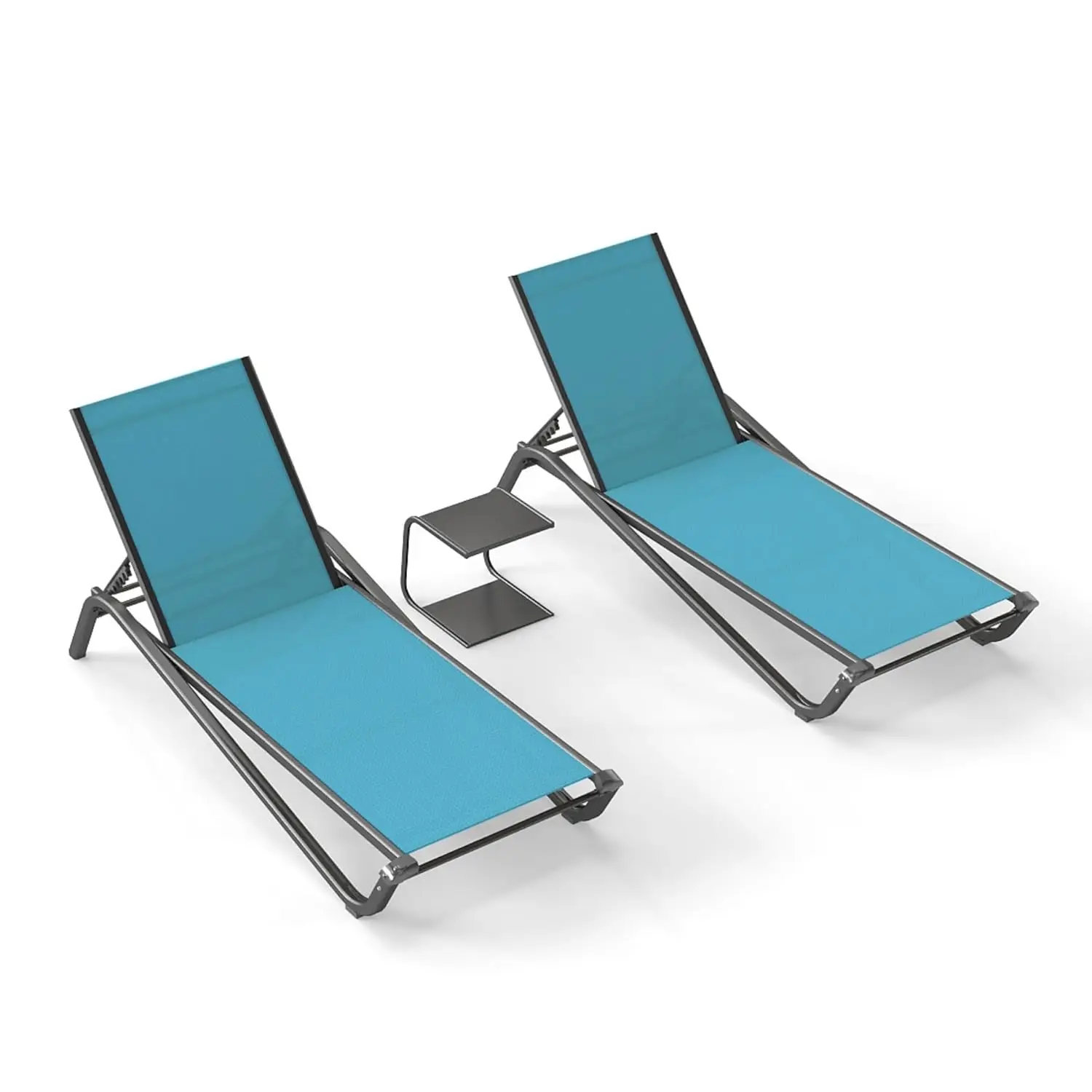 3pc Adjustable Chaise Lounge Set Aluminum Frame Pool Deck Patio Tanning Furniture Side Table Sky Blue Customized
3pc Adjustable Chaise Lounge Set Aluminum Frame Pool Deck Patio Tanning Furniture Side Table Sky Blue Customized