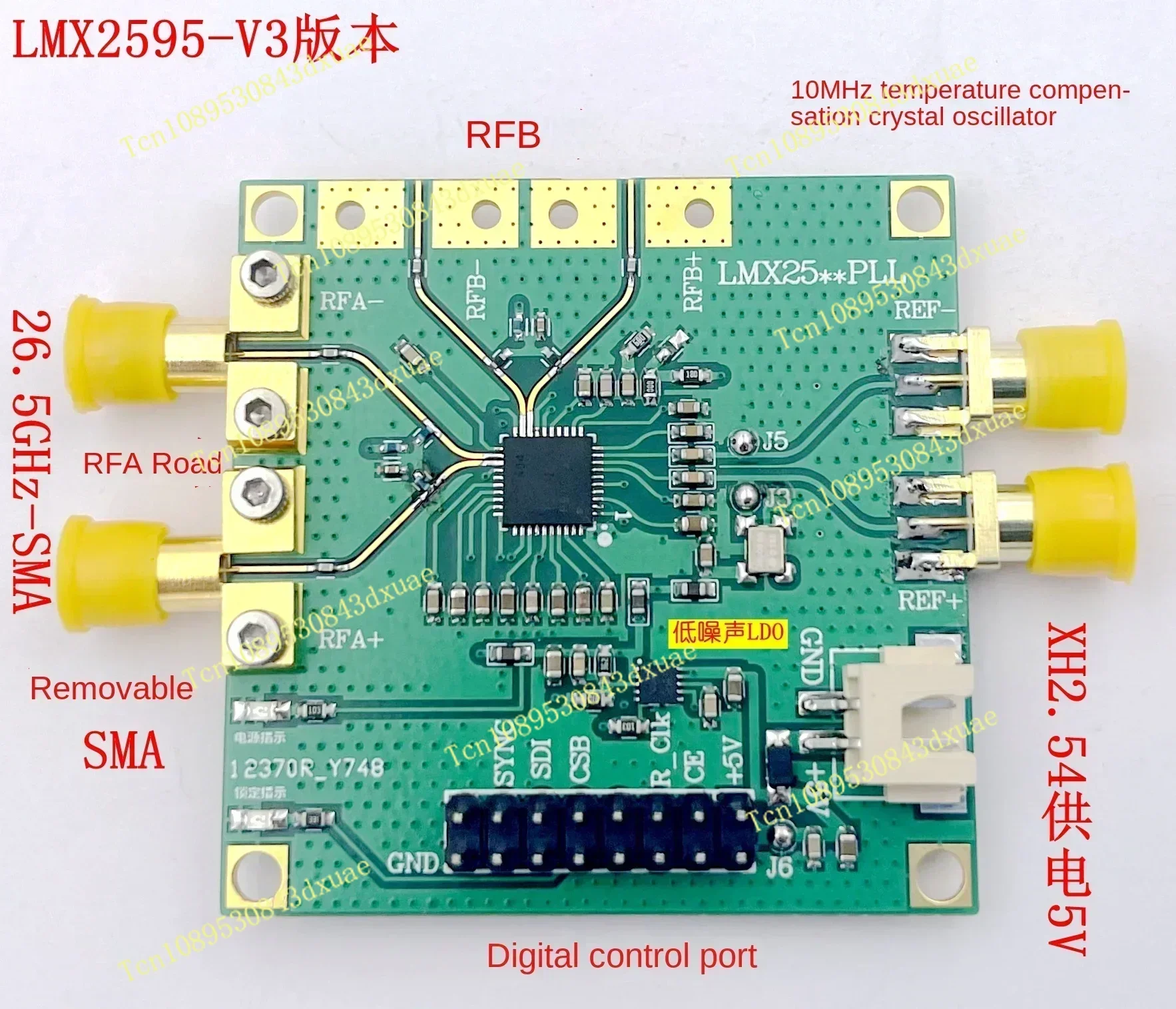 10MHz-19GHz LMX2595 V3 PLL Core Board + STM32 Control Board High Frequency Phase Locked Loop with SMA Female Connector
10MHz-19GHz LMX2595 V3 PLL Core Board + STM32 Control Board High Frequency Phase Locked Loop with SMA Female Connector