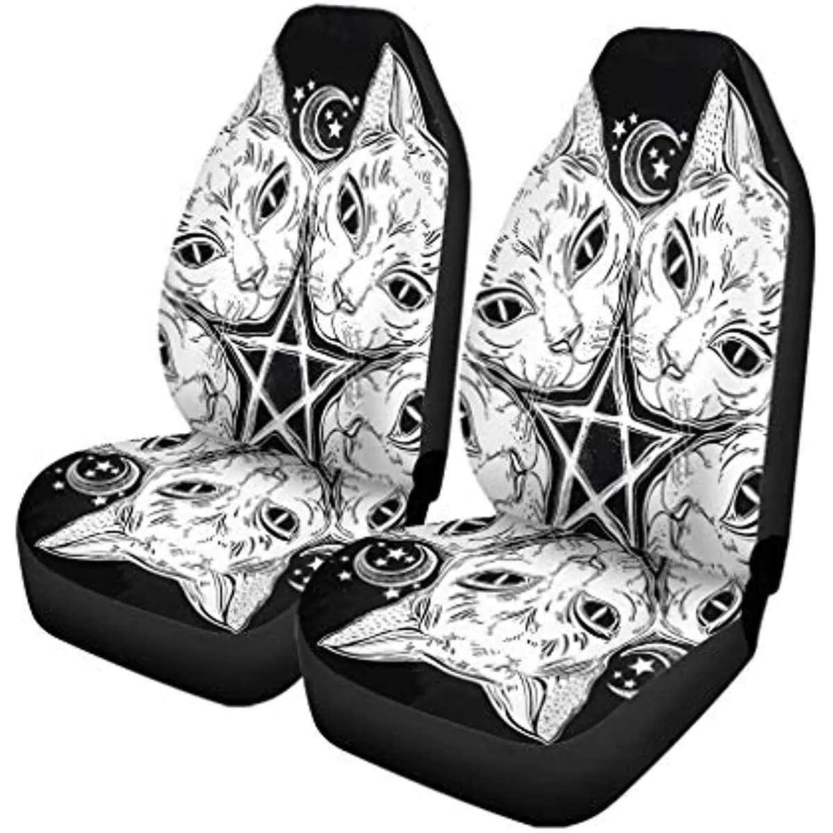 Car seat cover Black cat head round portrait Madnala Moon Pentacle Ideal set of 2 car accessories Protector car trim
Car seat cover Black cat head round portrait Madnala Moon Pentacle Ideal set of 2 car accessories Protector car trim