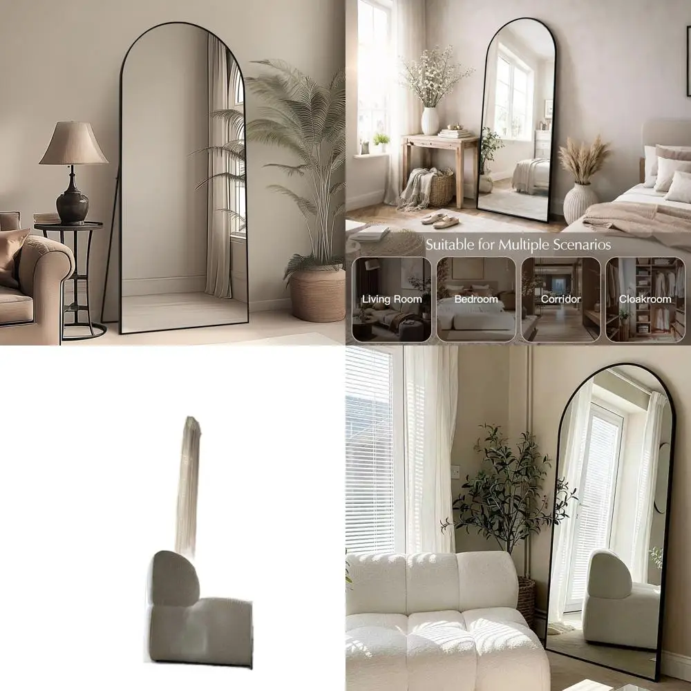 59 x 16 Floor Mirror with Arched Frame for Bedroom, Living Room, or Cloakroom - Black
59 x 16 Floor Mirror with Arched Frame for Bedroom, Living Room, or Cloakroom - Black