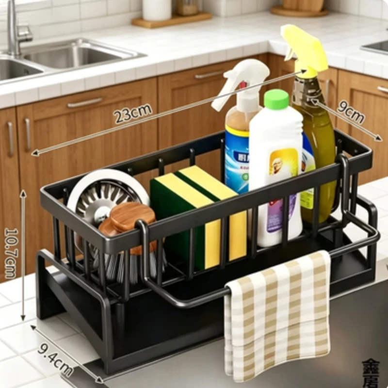 Compact Tap Mount Sink Organizer With Drainage Rack Space Saving Kitchen Storage Shelf For Spice Utensils Kitchen Accessories