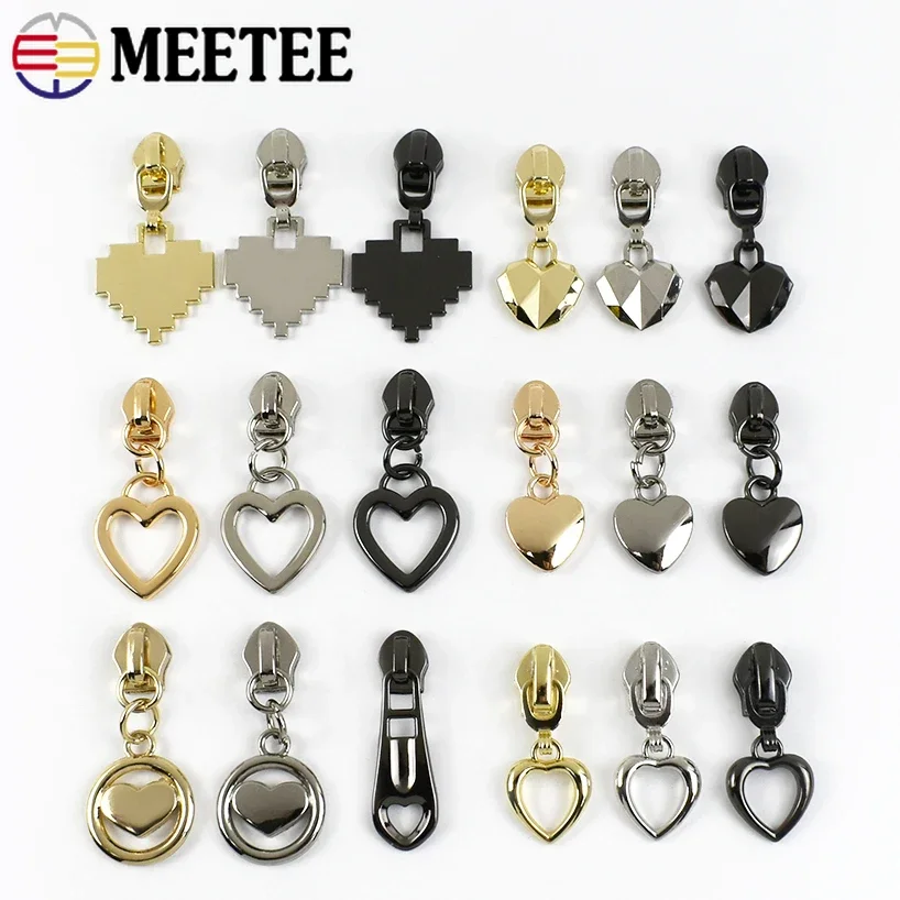 Meetee 5-50Pcs 5# Nylon Zipper Puller Clothes Bags Zippers Repair Slider for Plastic Zips Heart Zip Head Handle Sewing Accessory 
Meetee 5-50Pcs 5# Nylon Zipper Puller Clothes Bags Zippers Repair Slider for Plastic Zips Heart Zip Head Handle Sewing Accessory