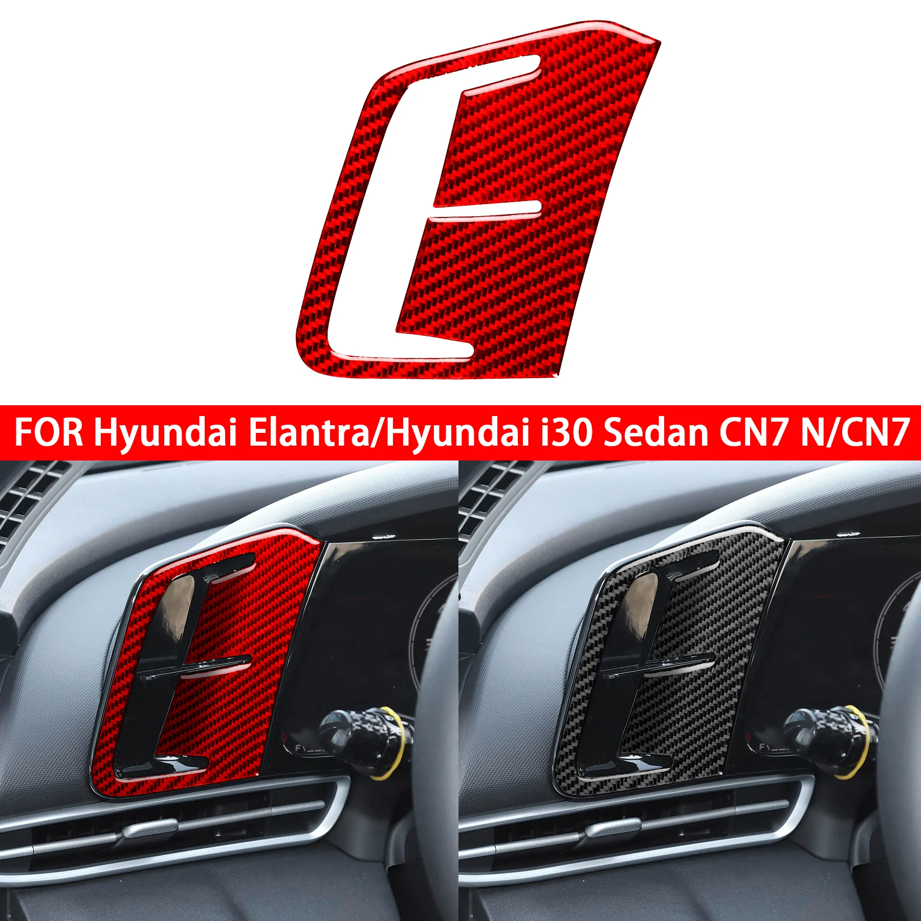 Carbon Fiber Driver Side Dashboard Air Vent Trim Cover FOR Hyundai Elantra CN7 i30 Sedan CN7 N 2021-2026 Car Interior Stickers
Carbon Fiber Driver Side Dashboard Air Vent Trim Cover FOR Hyundai Elantra CN7 i30 Sedan CN7 N 2021-2026 Car Interior Stickers